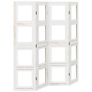 vidaXL Cloison de séparation 4 panneaux blanc bois de paulownia massif