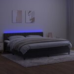 vidaXL Sommier à lattes de lit avec matelas et LED Noir 200x200 cm