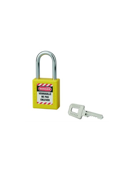 THIRARD - Cadenas de consignation LOTO Lockout Tagout 40 mm anse acier Ø 6 x 38 mm jaune