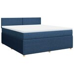 vidaXL Sommier à lattes de lit avec matelas Bleu 180x200 cm Tissu