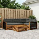 vidaXL Ensemble de canapés d'extérieur 5 Pièces Naturel et Anthracite