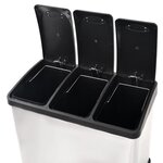 Vidaxl poubelle à ordures acier inoxydable 24 l