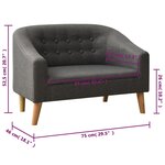 vidaXL Canapé pour enfants Gris Tissu