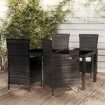 vidaXL Ensemble à manger d'extérieur 5Pièces avec coussins Résine tressée