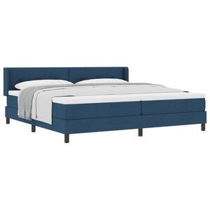 vidaXL Lit à ressorts avec matelas Bleu 200 x 200 cm Polyester