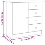 vidaXL Buffet ALTA 77x35x73 cm bois massif de pin