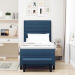 vidaXL Lit à ressorts avec matelas et banc bleu 100x200 cm tissu