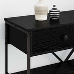 vidaXL Table console avec tiroir Chêne noir Bois d'ingénierie