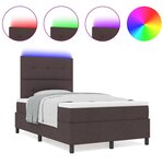 vidaXL Lit à ressorts avec matelas Marron foncé 120 x 190 cm tissu