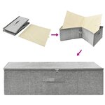 vidaXL Boîtes de rangement 2 Pièces Tissu 70x40x18 cm Gris