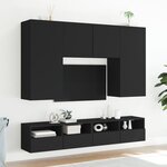 vidaXL Meubles TV muraux 2 Pièces noir 100x30x30 cm bois d'ingénierie