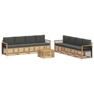 vidaXL Ensembles de canapés 9 Pièces Blanc et anthracite Polyester