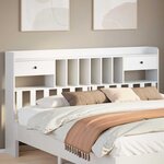 vidaXL Tête de lit avec rangement blanc 180 cm bois massif de pin