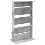 vidaXL Étagère à magazines avec étagère Gris béton 70 x 41 x 126 cm