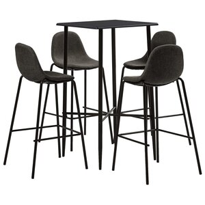 vidaXL Ensemble de bar 5 Pièces Tissu Gris foncé