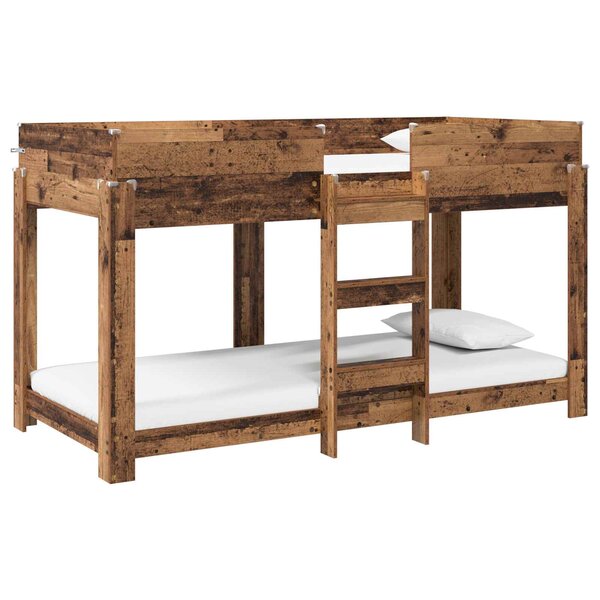 vidaXL Lit Superposé pour Enfants Bois ancien 90 x 200 cm