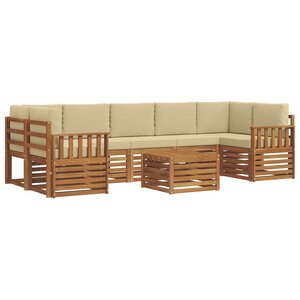 vidaXL Ensemble de canapés d'extérieur 8 Pièces Naturel et Beige