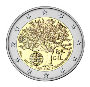 Monnaie 2 euros commémorative portugal 2007 - présidence