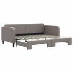vidaXL Lit de jour avec lit gigogne taupe 90x200 cm tissu