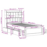 vidaXL Lit bibliothèque sans matelas cire marron 100x200 cm pin massif