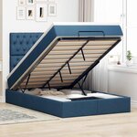 vidaXL Cadre de lit ottoman avec matelas bleu 120x200 cm tissu