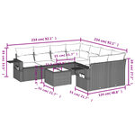 vidaXL Salon de jardin avec coussins 9 Pièces marron résine tressée