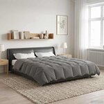 vidaXL Duvet d'été simple Matelassé Gris clair 200 x 200 cm Microfibre
