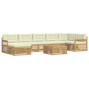 vidaXL Ensemble de canapés d'extérieur 8 Pièces Blanc et crème