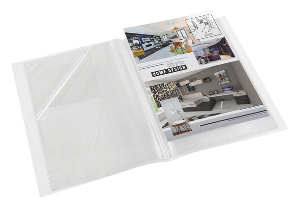 Porte vues A3 en plastique 40 Vues - Reliure 20 pochettes - Couverture Incolore