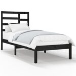 vidaXL Cadre de lit Noir Bois massif 100x200 cm