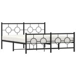 vidaXL Cadre de lit métal sans matelas avec pied de lit noir 160x200cm