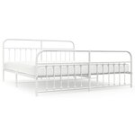 vidaXL Cadre de lit métal sans matelas et pied de lit blanc 200x200 cm
