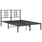 vidaXL Cadre de lit métal sans matelas avec tête de lit noir 120x190cm