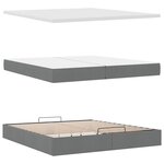 VidaXL Cadre de lit ottoman avec matelas gris foncé 200x200 cm tissu