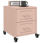 vidaXL Tables de chevet 2 Pièces rose 36x39x43 5 cm acier