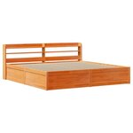 vidaXL Cadre de lit et tête de lit cire marron 180x200 cm bois de pin