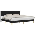 vidaXL Cadre de lit avec tête de lit Noir 180 x 200 cm Tissu