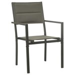 vidaXL Chaises de jardin lot de 2 Textilène acier Gris et anthracite