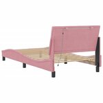 vidaXL Cadre de lit avec lumières LED rose 100x200 cm velours