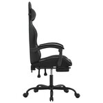 vidaXL Chaise de jeu avec repose-pied Noir Similicuir
