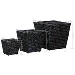 Vidaxl lits surélevés de jardin 3 pièces jacinthe d'eau noir
