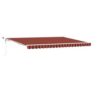 vidaXL Auvent Rétractable Orange et marron 450 × 350 cm Tissu et Métal