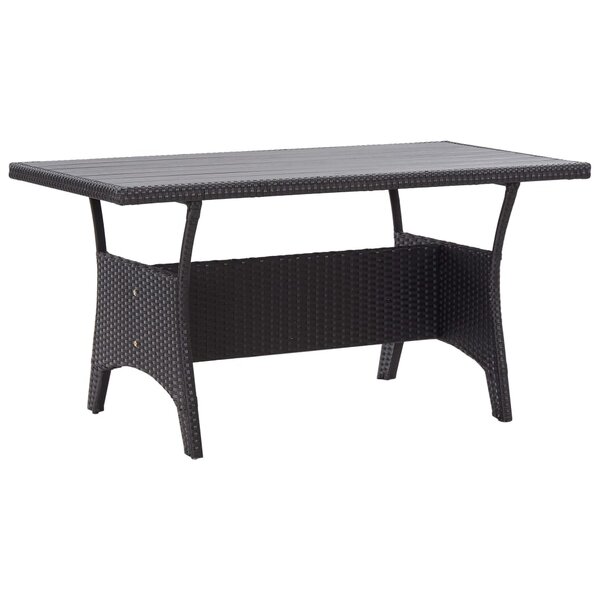 vidaXL Table de jardin noir 120x70x66 cm Résine tressée