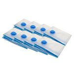 Pack and Move - Lot 8 Housses Rangement Sous Vide - Taille S 50 x 70 cm - Sac de Compression - Vêtements Pull Hiver - Petit Format - Fermeture Zip