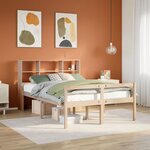 vidaXL Lit bibliothèque sans matelas 140x200 cm bois massif de pin