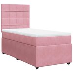vidaXL Sommier à lattes de lit avec matelas Rose 90x200 cm Velours