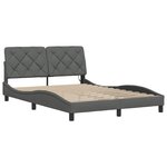 vidaXL Cadre de lit avec LED sans matelas gris foncé 140x190 cm tissu