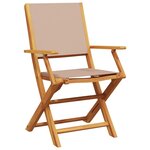 vidaXL Chaises de jardin pliantes lot de 4 taupe tissu et bois massif