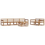 vidaXL Ensemble de canapés d'extérieur 7 Pièces Naturel