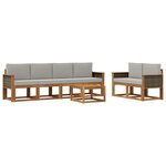 vidaXL Ensemble de canapés d'extérieur 6 pc Naturel et gris clair